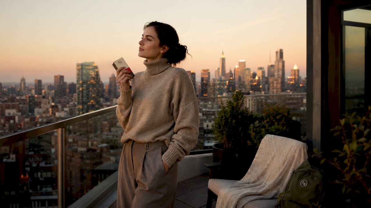 Woman contemplating nicotine withdrawal at home