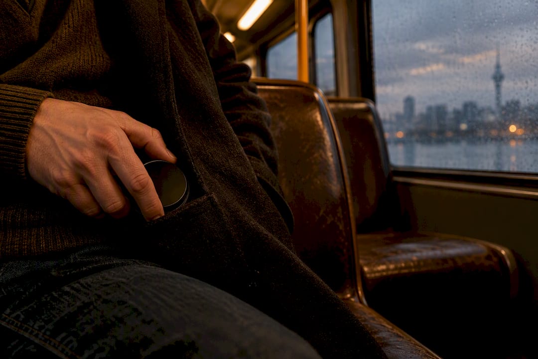 Commuter discreetly carrying battery-free nicotine
